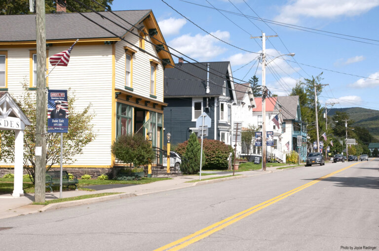 Historic Main Street in Andes, New York, a charming Catskills mountain town near Hog Mountain Chalet