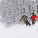 Skiers enjoying snow-covered trails at Belleayre Mountain Ski resort