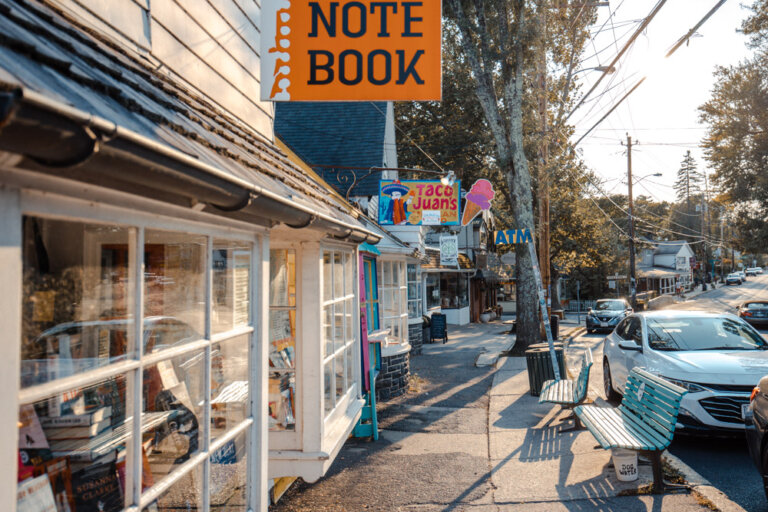 Downtown Woodstock New York in the Catskill Mountains